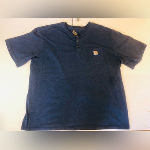 Carhartt 4XL Heather Blue Short Sleeve Henley